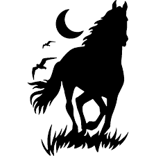 sticker cheval et lune l art de la silhouette stickers cheval silhouette de cheval