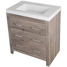 The sink will also play a huge part in the overall aesthetic of your bathroom vanity top. Glacier Bay Woodbrook 31 In W X 19 In D Bath Vanity In White Washed Oak With Cultured Marble Vanity Top In White With White Sink Wb30p2 Wo The Home Depot
