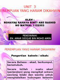Pernikahan adalah salah satu bentuk ibadah dalam islam dimana seluruh umat dianjurkan untuk menikah. Perempuan Yang Haram Dikawini Us Ammar 1