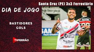 Entdecken sie die ergebnisse des ferroviario ac ce santa cruz fc pe spiels und verfolgen sie die spielstände ferroviario ac ce santa cruz fc pe live, dank unseres livespielstandes. Santa Cruz Pe 3x3 Ferroviario Bastidores E Gols Campeonato Brasileiro Serie C 2020 Youtube