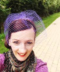 Ivory Birdcage Veil.