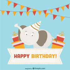 Download Happy Birthday Elephant With Confetti For Free Happy Birthday Greeting Card Happy Birthday Pictures Happy Birthday Cards