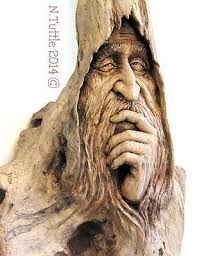 Original Wood Spirit Wizard Muse Thoughtful Meditation Laurel Oak By Nancy Tuttle Wood Carving Art Wood Spirit Wood Sculpture