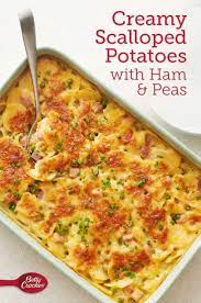 Creamy Scalloped Potatoes With Ham And Peas Recipe Scalloped Potatoes And Ham Creamy Scalloped Potatoes Scalloped Potatoes