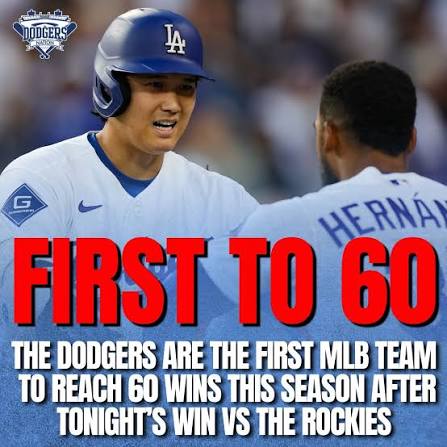 The Dodgers are the first team in MLB to reach 60 wins this season. The Brewers are closest at 56. LA is the best team in The Show with their eyes on