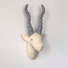 Gazelle Faux Taxidermy Felt Animal Head Wall Decor Baby Room Safari Decor Nursery Decor Stuffed Animals In 2021 Felt Animal Heads Animal Head Wall Decor Animal Heads