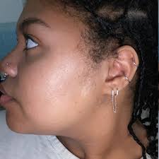 Double Hoops Chain Handcuff Earring, Drop Chain Earring, Silver Chain  Earring, Dangle Link Earring, Double Piercing Earring Set