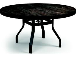 We get two types of wood finishes that get used for outdoor furniture. Homecrest Timber Aluminum 54 Wide Round Dining Table Hc3754rdtmnu
