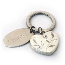 Venice Heart Key Chain With Tag Engraved Gifts Heart Keychain Keychain