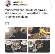Bts had their first meal and another meal on the outdoor terrace of the cockney's restaurant. My Ogre Husband Kookv 18 In 2021 Bts Bts Tweet Bts Memes Hilarious