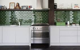Craft1945 Green Tile Green Kitchen Backsplash Eclectic Kitchen Kitchens Without Upper Cabinets