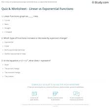 Im3 exponential functions name_ worksheet 53 classwork period _ 1. Quiz Worksheet Linear Vs Exponential Functions Study Com