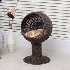 Elevated Cat Beds You Ll Love In 2021 Wayfair Handcrafted 28 hooded rattan wicker round elevated condo cat dog bed with an elegant design & included cushion home decorations gift.