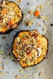 Leek Mushroom Couscous Stuffed Squash I Love Vegan Recipe Vegan Thanksgiving Squash Recipes Recipes