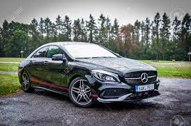 The mercedes cla45 amg is the saloon sibling of the new a45 hot hatchback. Prague The Czech Republic 31 8 2017 Mercedes Benz Cla 45 Amg Stock Photo Picture And Royalty Free Image Image 87142963