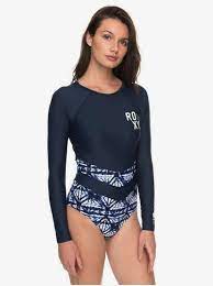 Roxy Fitness Long Sleeve One Piece Swimsuit Erjwr03214 Roxy