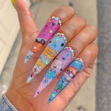 Dippy Cow Nails On Instagram Oh The Nostalgia Who Remembers The Rugrats Game On Ps1 So Cree Spring Acrylic Nails Square Acrylic Nails Cute Acrylic Nails