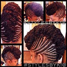 Braid Cornrow Mohawk With Marley Twists Updo Natural Hair Natural Hair Styles Hair Styles Marley Twists Updo