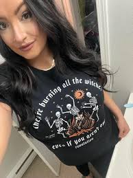 Loving my new “Spooky Season” t-shirt from Texas Teal Rose! It's so soft,  stylish & comfortable!🖤🎃👻💀