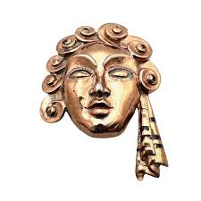 Vintage Trifari Enameled Crystal Flower Fur Clip