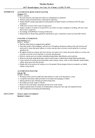 automotive painter resume samples