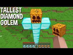 Jinx minecraft dungeons happy explorer diamond key golem peluche de peluche, azul, 7 pulgadas de alto : You Will Be Shocked If Spawn Tallest Diamond Golem In Minecraft Minecraft Videos