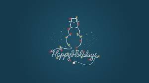 Snowman Lights Garland Holiday Minimalist Wallpaper Hd Background Christmas Desktop Wallpaper Christmas Desktop Happy Holidays Images