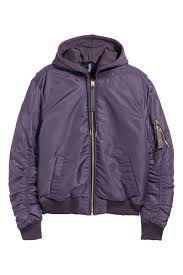 Padded Bomber Jacket Purple Sale H M Us Padded Bomber Jacket Hooded Bomber Jacket Purple Bomber Jacket