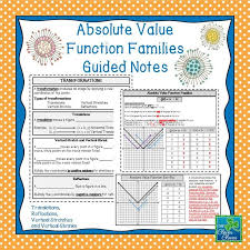 Absolute Value Function Families Guided Notes Students Use This Resource To Explore Absolute Value Functions Common Core Algebra Algebra 2 Absolute Value