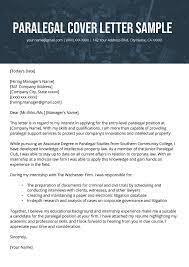 Sample cover letter law firm. Paralegal Cover Letter Example Writing Tips