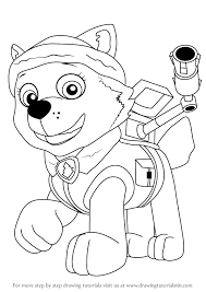 How To Draw Everest From Paw Patrol Drawingtutorials101 Com Paw Patrol Coloring Paw Patrol Coloring Pages Bear Coloring Pages