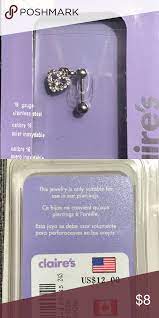 3 For 21 Claires Cartilage Rhinestone Heart Rhinestone Heart Jewelry Card Claires Ear Piercing