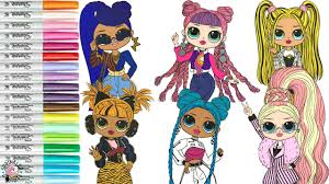 Lol omg doll coloring pages. Lol Surprise Omg Dolls Coloring Book Pages Big Wig Missy Meow Chillax Alt Grrrl And More Youtube