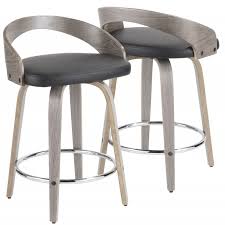 Shop bar stools from staples.ca. Grotto Mid Century Modern Counter Stool With Light Grey Wood And Black Faux Leather