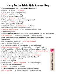 Find out with these fun harry potter trivia questions and answers. Free Printable Harry Potter Trivia Quiz With Answer Key