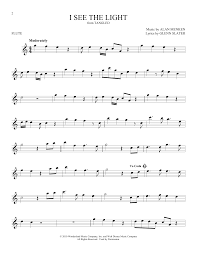I See The Light From Disney S Tangled Sheet Music Alan Menken Flute Solo