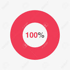 Icon Red And Black Chart 100 Percent Pie Chart Vector