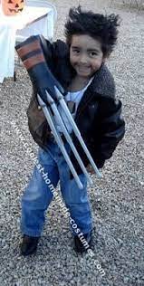 The half mask features eye slits and an open mouth area for easy wearing. Coolest Homemade Wolverine Halloween Costume Wolverine Halloween Costume Wolverine Costume Kids Halloween Outfits