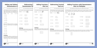 find the sum of fractions with denominators that are multiples
