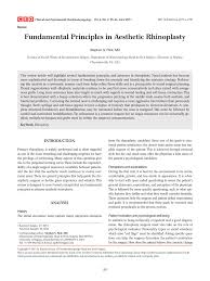 Pdf Fundamental Principles In Aesthetic Rhinoplasty