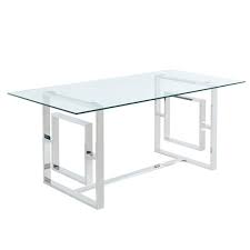 Chairs sold separately (not included); Nspire Contemporary Clear Glass Dining Table And Chrome 71 In 201 482ch Rona
