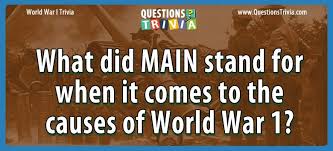 Some empires fell while other countries rose to power. What Did Main Stand For When It Comes To The Causes Of World War 1