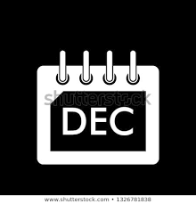 Black And White Calendar Icon Black White Calendar December Vector Icon Illustration