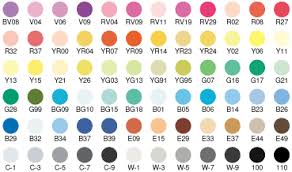 Color Chart Copicmarkers Com With An S For Savings