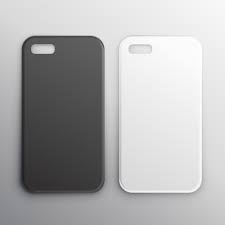 Empty Black And White Smartphone Cases Set Design Mockup Free Vector Free Postcard Mockup