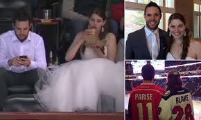 Start a wedding gift registry. Erica Skuta And Lewis Blake Go Straight From Their Wedding To A Minnesota Wild Nhl Game Daily Mail Online
