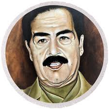 young saddam Hussein Round Beach Towel by Fadel Ayoub
