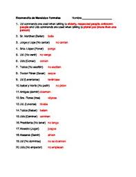 Spanish Formal Commands Quiz Quiz Spanish Command