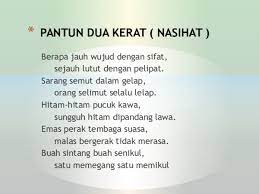 (bm komsas t1) puisi tradisional: Ppt Pantun Dua Kerat Nasihat Amylia Qistina Academia Edu