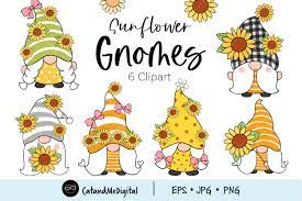 Download Sunflower Gnome Clipart Graphic By Catandme Creative Fabrica